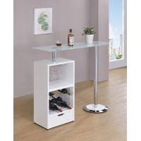 Coaster Furniture 120452 1-drawer Bar Table Glossy White